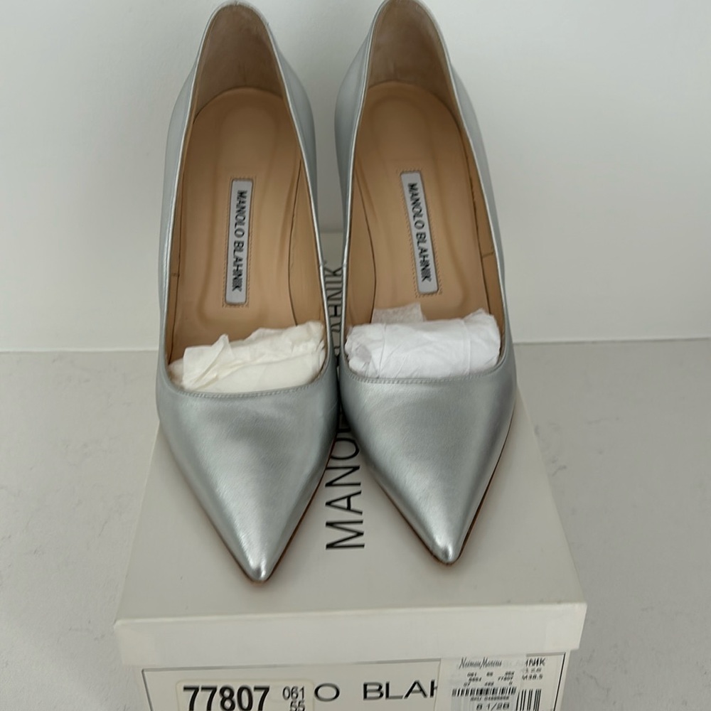 Manolo Blahnik silver pumps